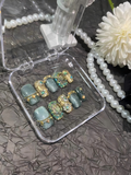 Green Cat-Eye Press-on Nails