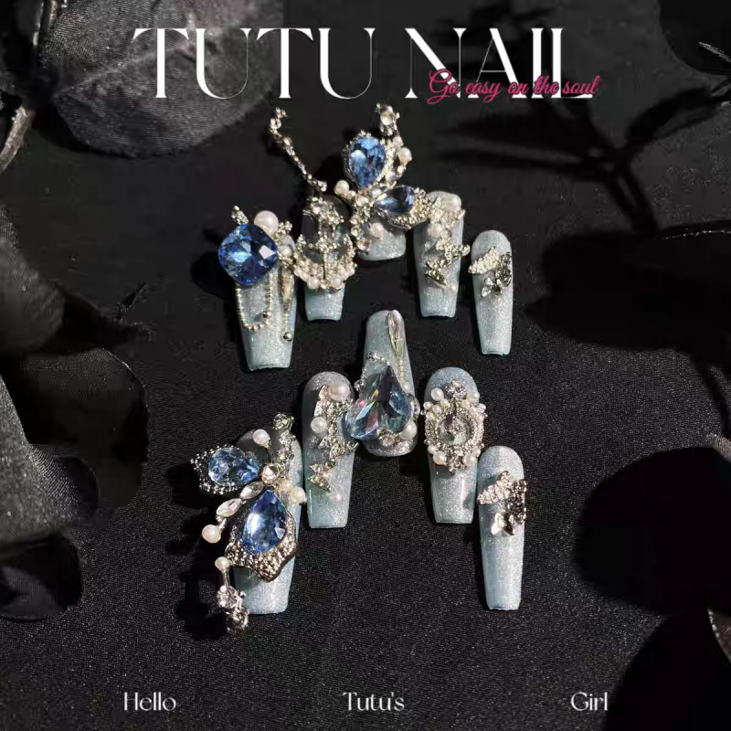 Cat Eye Chain Press - on Nails