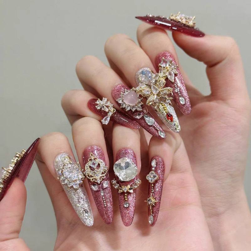 Light Luxury Full Rhinestone Press-On Nails
