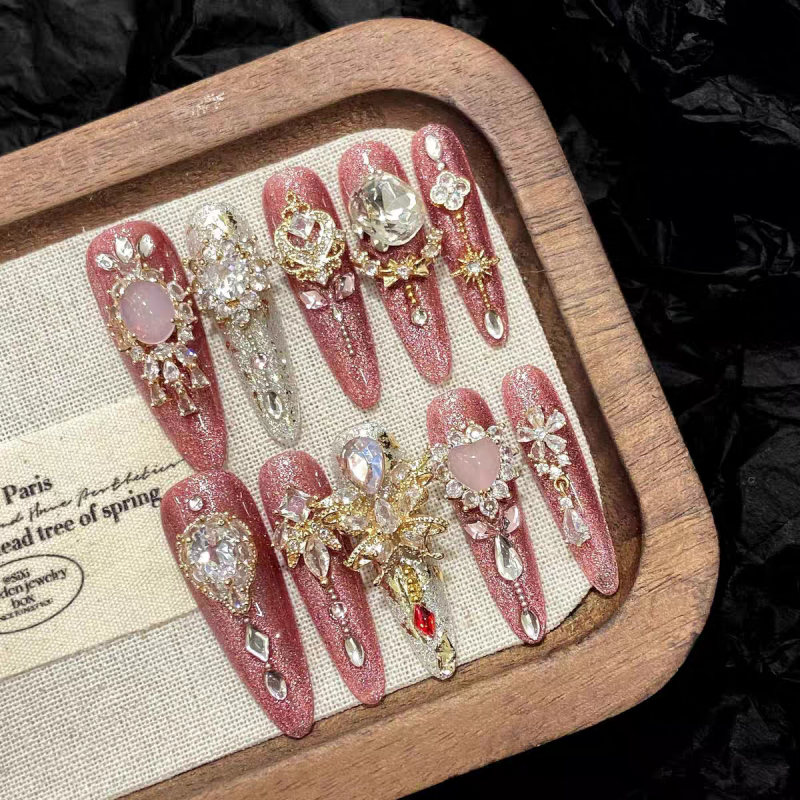 Light Luxury Full Rhinestone Press-On Nails