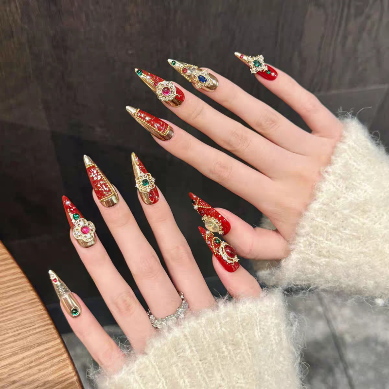 Heavy-Duty Red Press-On Nails