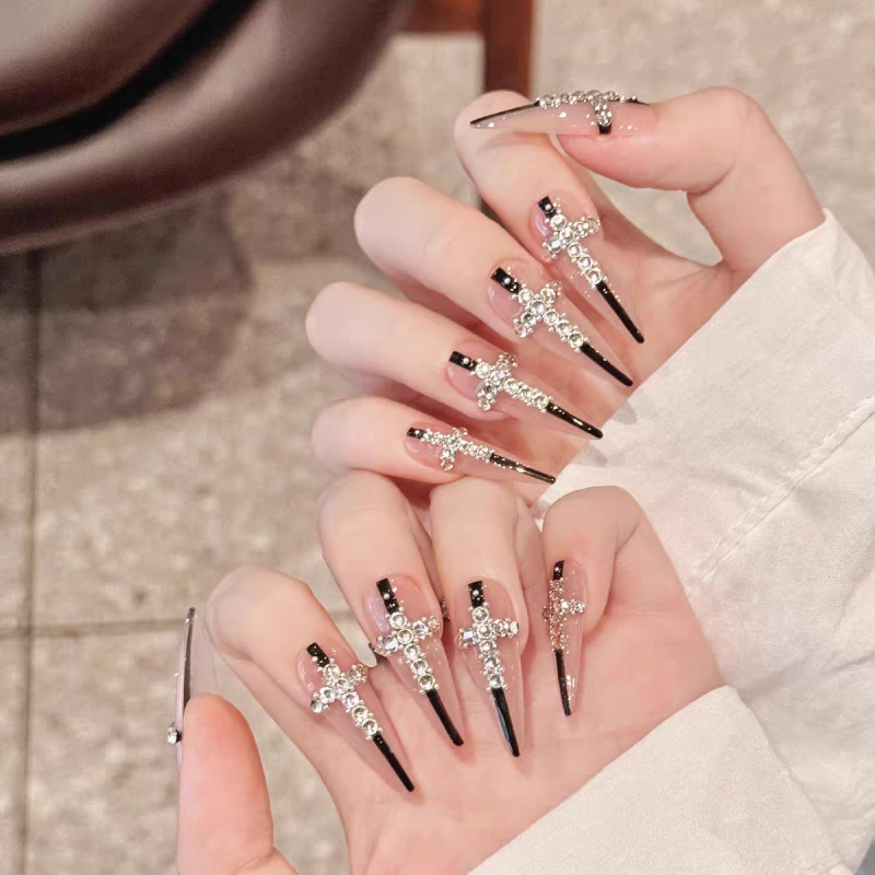 Cross Nude Press-On Nails