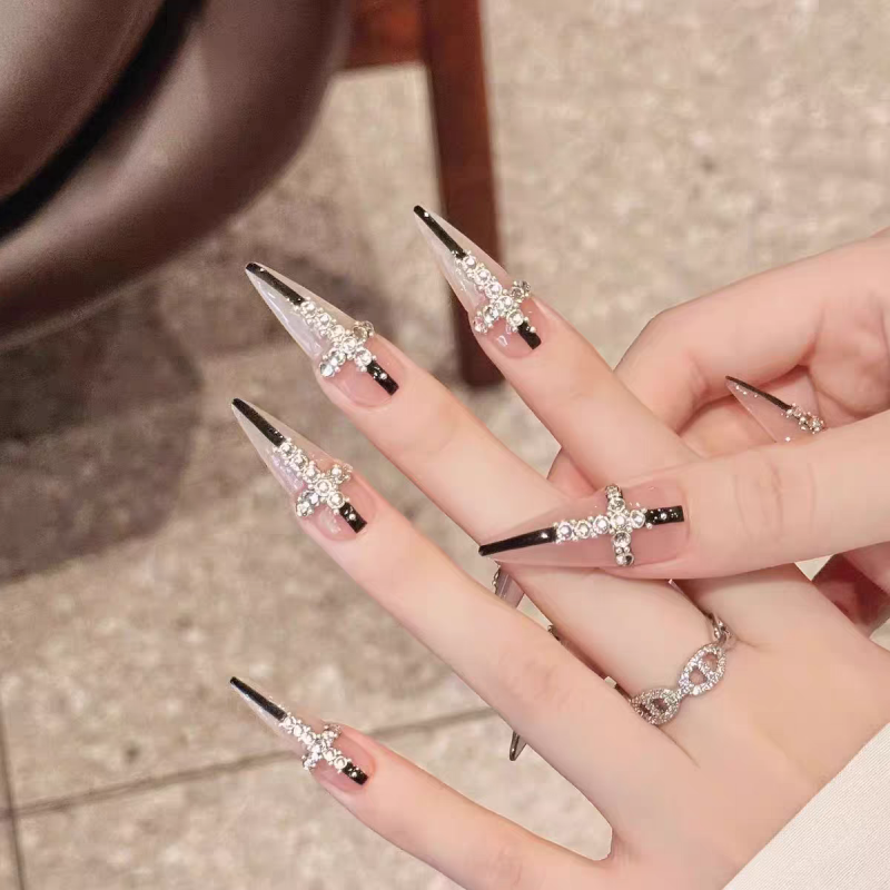 Cross Nude Press-On Nails