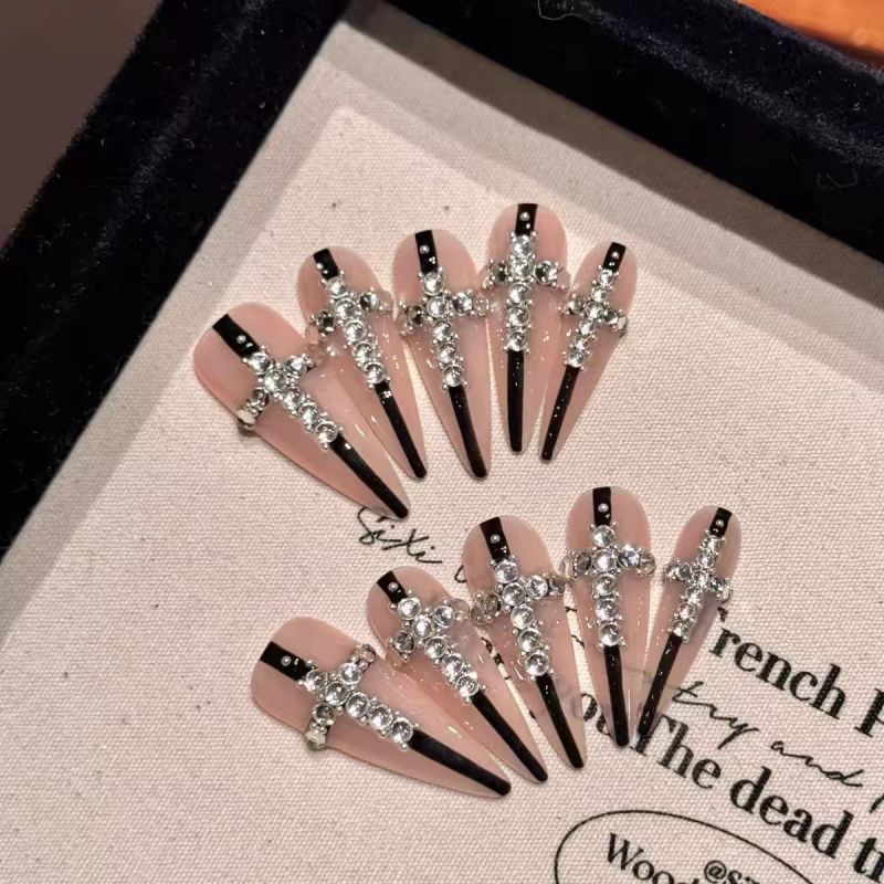 Cross Nude Press-On Nails