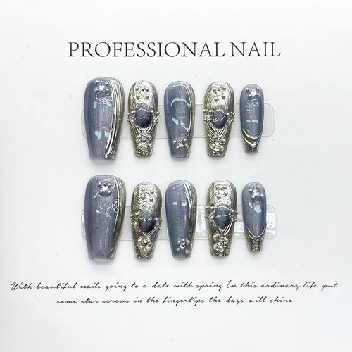 Bulb Cat Eye Press-on Nails