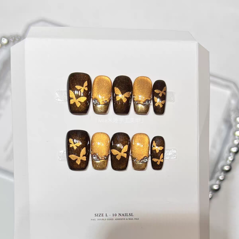 Butterfly Cat Eye Press-on Nails
