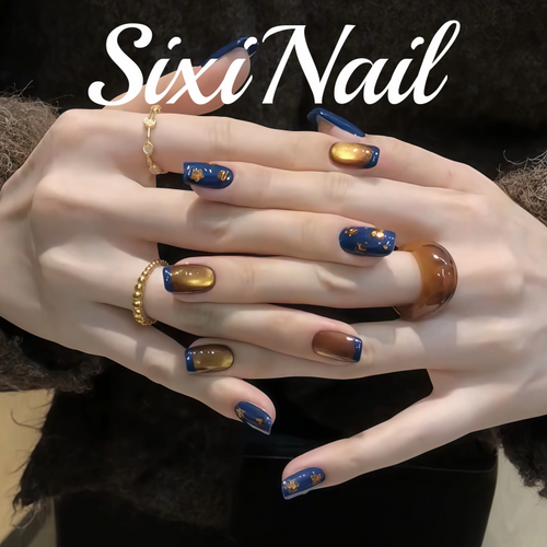 Amber Cat-Eye Press-On Nails
