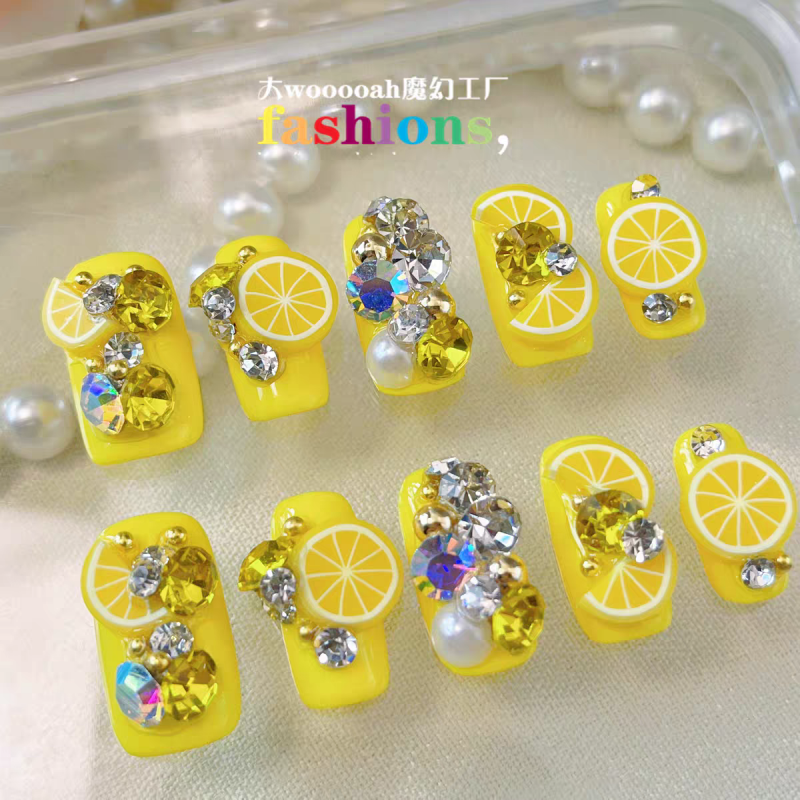 Lemon Sweetheart Press On Nails