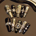 High-End Luxury Gold Press On Nails