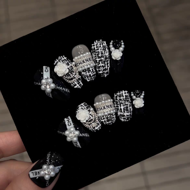 Chanel Style Press On Nails