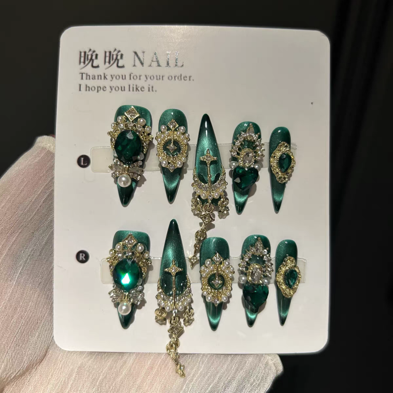 Emerald Heavy Craft Press On Nails